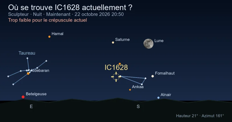 Où se trouve IC1628 actuellement ?