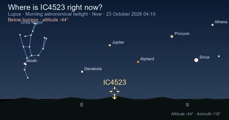 Where is IC4523 right now?