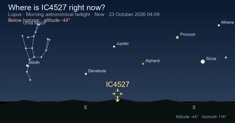 Where is IC4527 right now?