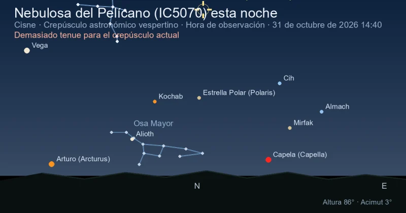 Nebulosa del Pelícano (IC5070) esta noche
