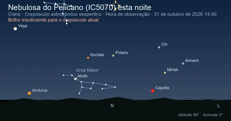 Nebulosa do Pelicano (IC5070) esta noite
