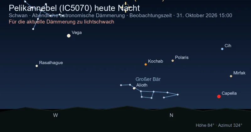 Pelikannebel (IC5070) heute Nacht