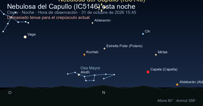 Nebulosa del Capullo (IC5146) esta noche