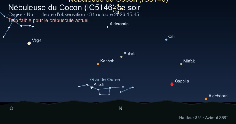Nébuleuse du Cocon (IC5146) ce soir