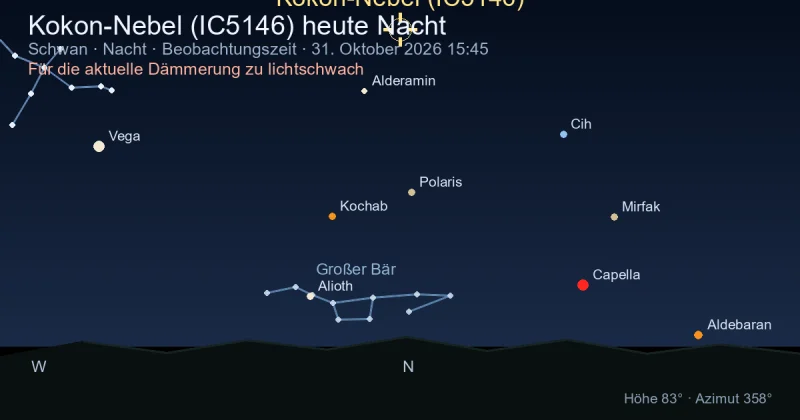 Kokon-Nebel (IC5146) heute Nacht