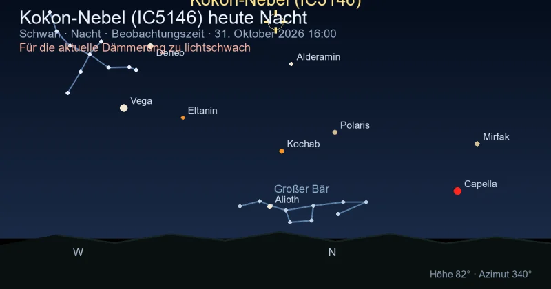 Kokon-Nebel (IC5146) heute Nacht