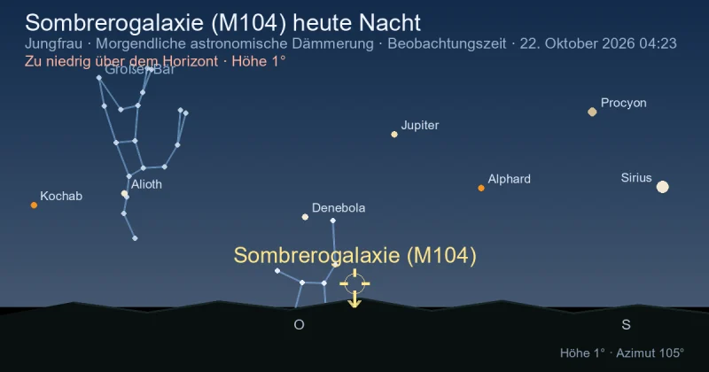 Sombrerogalaxie (M104) heute Nacht