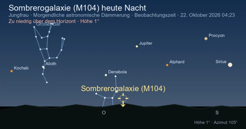 Sombrerogalaxie (M104) heute Nacht