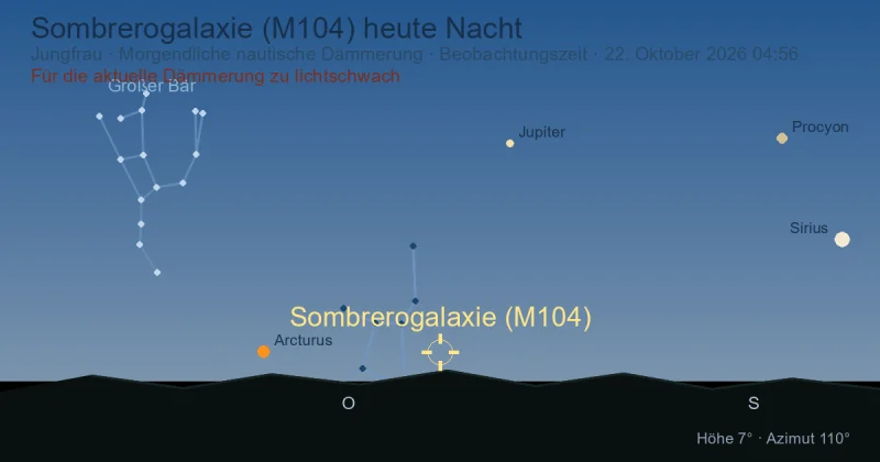 Sombrerogalaxie (M104) heute Nacht