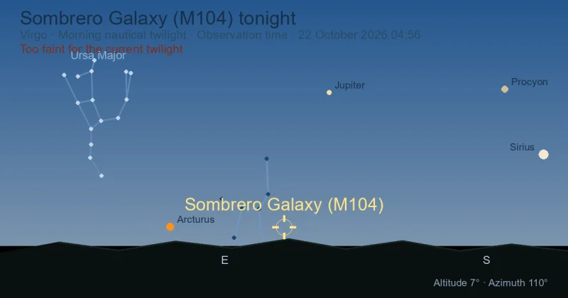 Sombrero Galaxy (M104) tonight