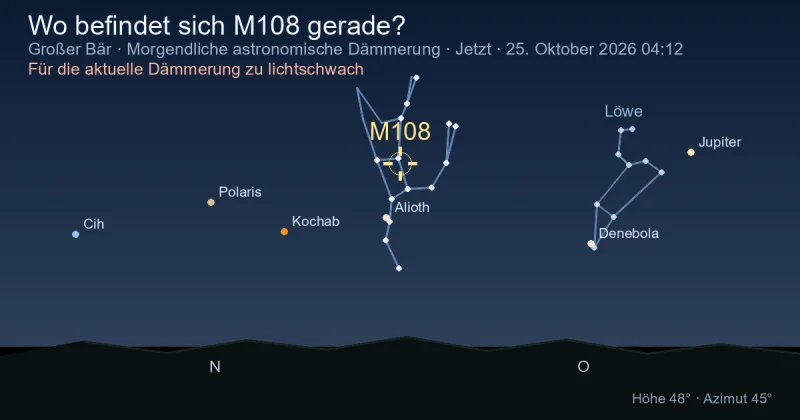 Wo befindet sich M108 gerade?