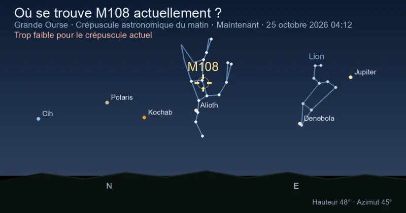 Où se trouve M108 actuellement ?
