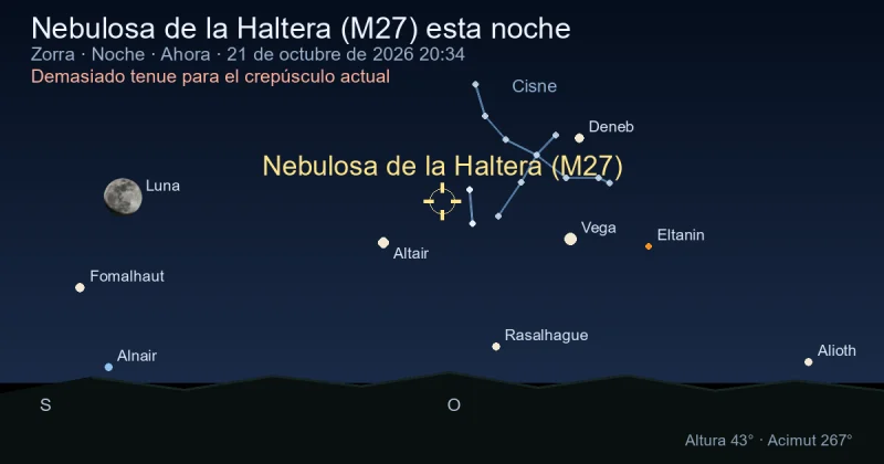 Nebulosa de la Haltera (M27) esta noche