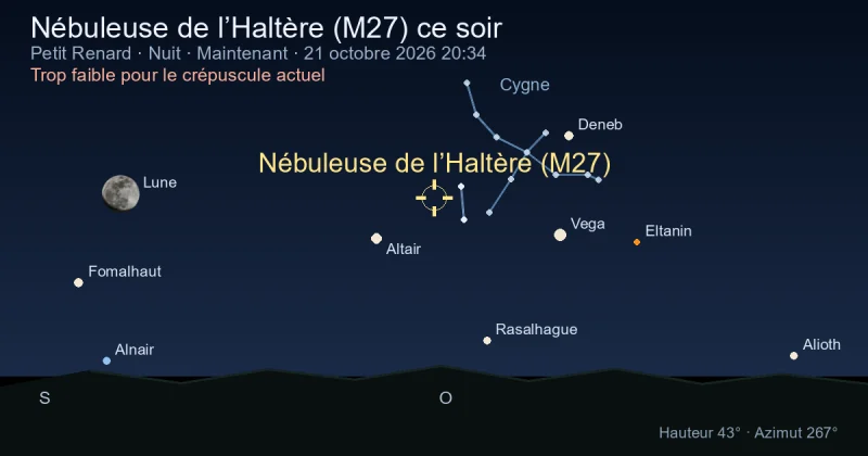 Nébuleuse de l’Haltère (M27) ce soir