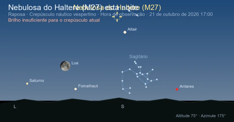 Nebulosa do Haltere (M27) esta noite