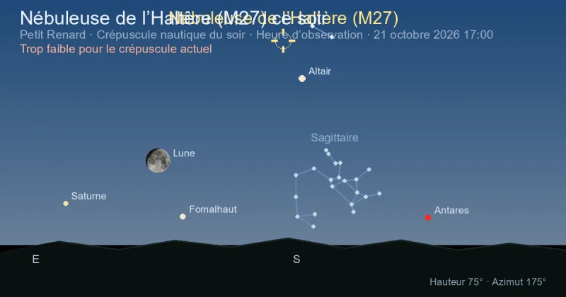 Nébuleuse de l’Haltère (M27) ce soir