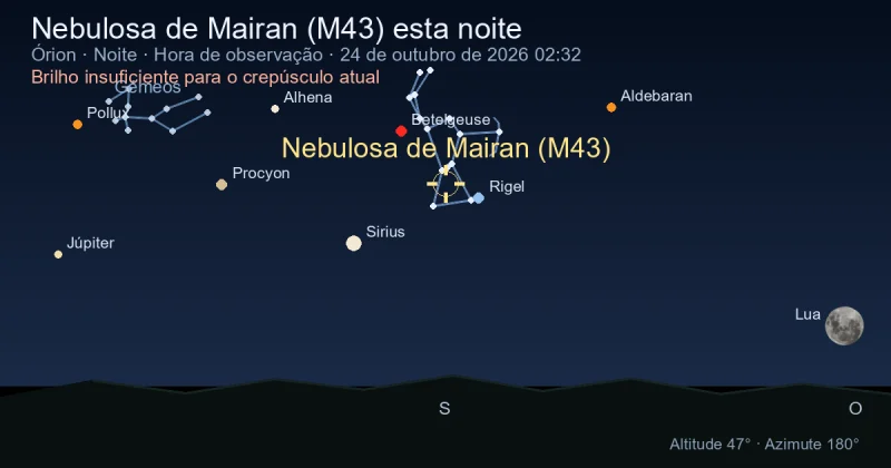Nebulosa de Mairan (M43) esta noite