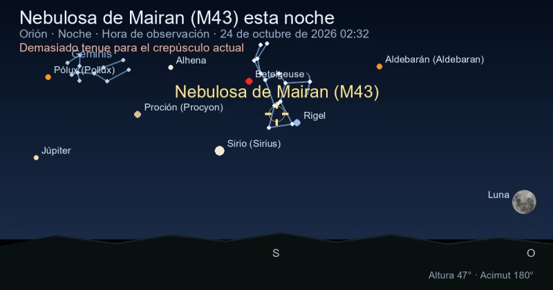 Nebulosa de Mairan (M43) esta noche