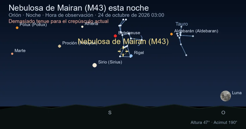 Nebulosa de Mairan (M43) esta noche