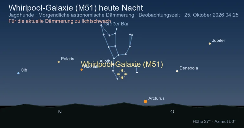 Whirlpool-Galaxie (M51) heute Nacht