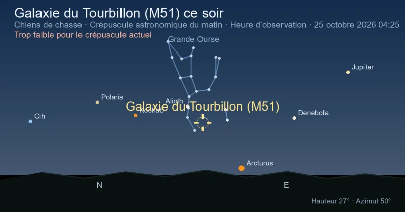 Galaxie du Tourbillon (M51) ce soir
