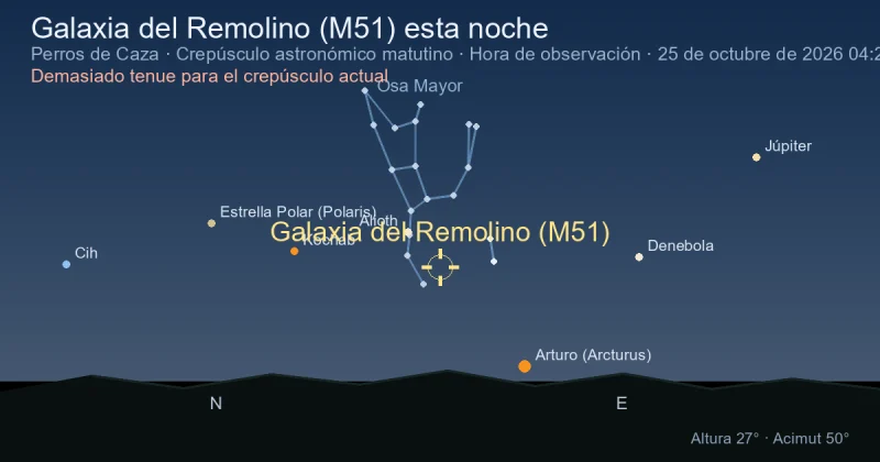 Galaxia del Remolino (M51) esta noche