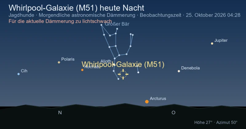 Whirlpool-Galaxie (M51) heute Nacht