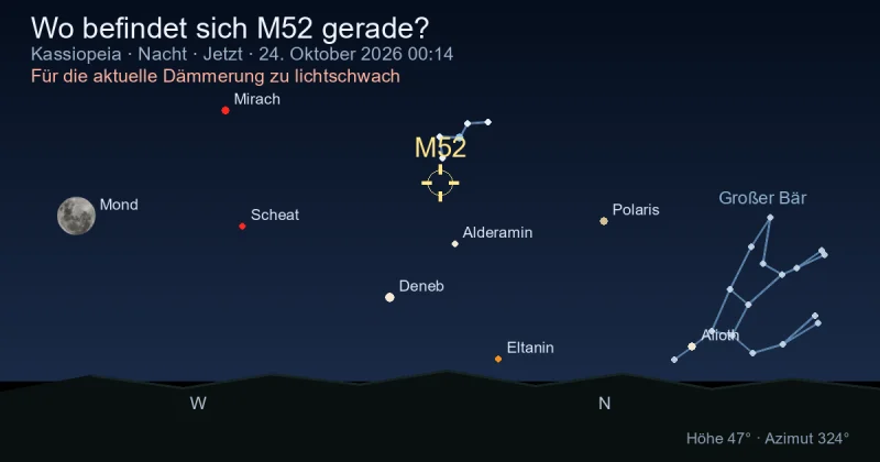 Wo befindet sich M52 gerade?