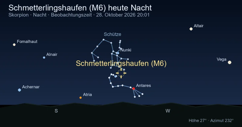 Schmetterlingshaufen (M6) heute Nacht