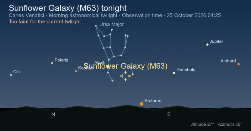 Sunflower Galaxy (M63) tonight