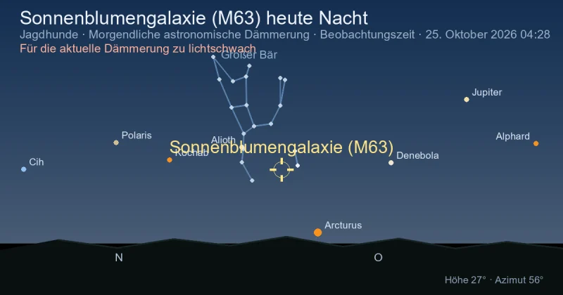 Sonnenblumengalaxie (M63) heute Nacht