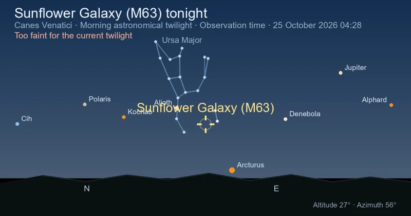 Sunflower Galaxy (M63) tonight