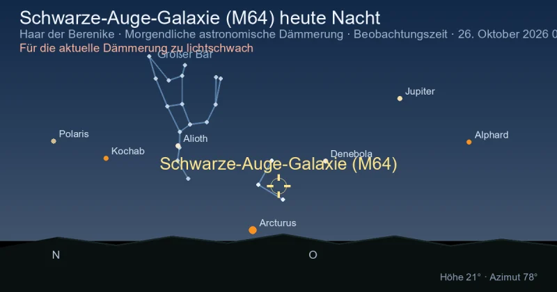 Schwarze-Auge-Galaxie (M64) heute Nacht