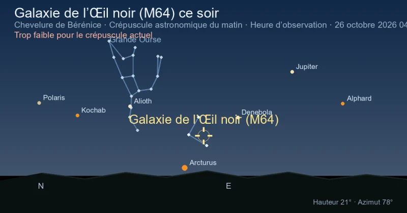 Galaxie de l’Œil noir (M64) ce soir