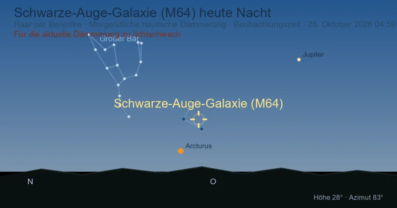 Schwarze-Auge-Galaxie (M64) heute Nacht