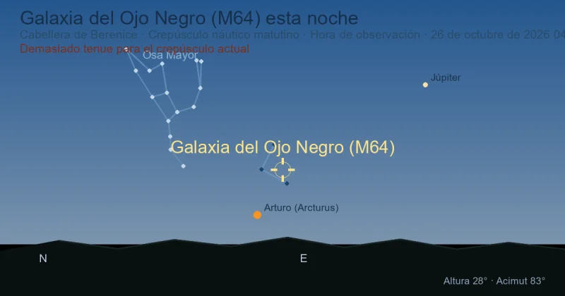 Galaxia del Ojo Negro (M64) esta noche