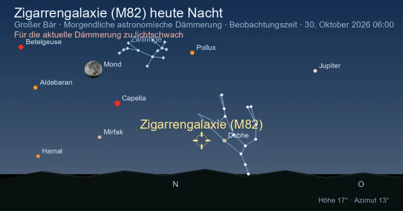 Zigarrengalaxie (M82) heute Nacht