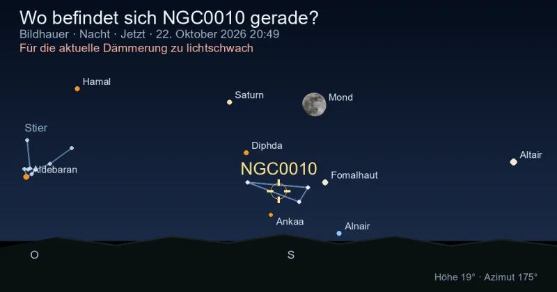 Wo befindet sich NGC0010 gerade?