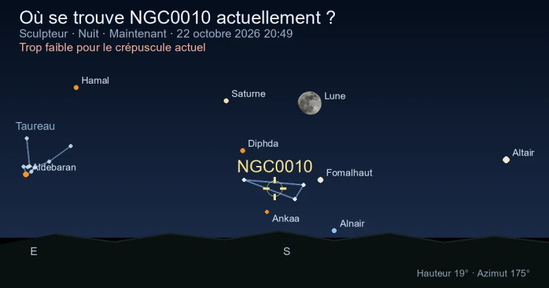 Où se trouve NGC0010 actuellement ?