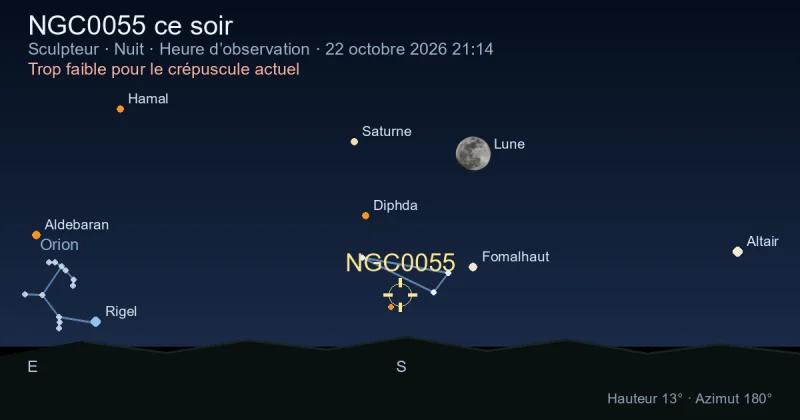 NGC0055 ce soir