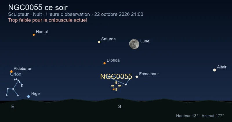 NGC0055 ce soir