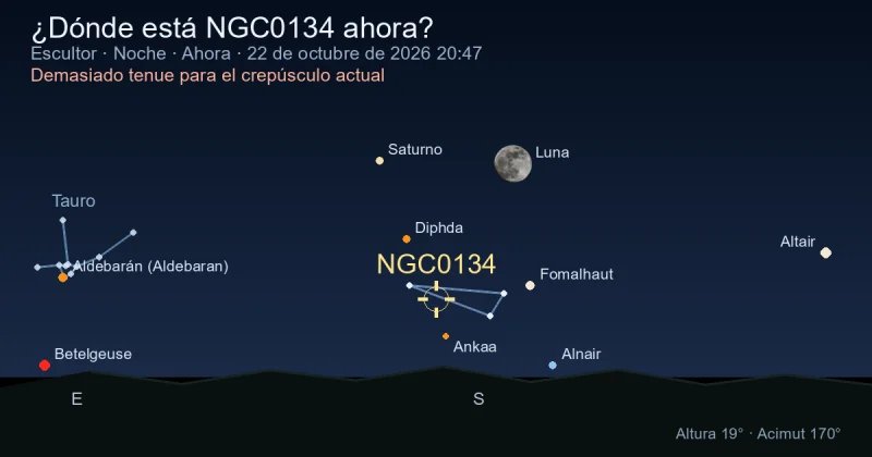 ¿Dónde está NGC0134 ahora?