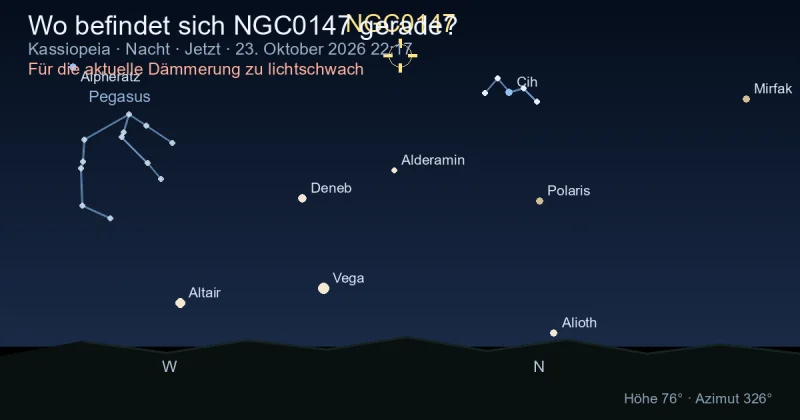 Wo befindet sich NGC0147 gerade?
