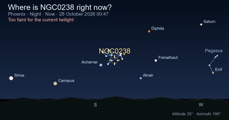Where is NGC0238 right now?