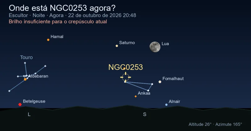 Onde está NGC0253 agora?