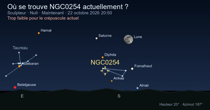 Où se trouve NGC0254 actuellement ?