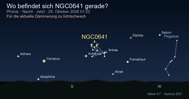 Wo befindet sich NGC0641 gerade?