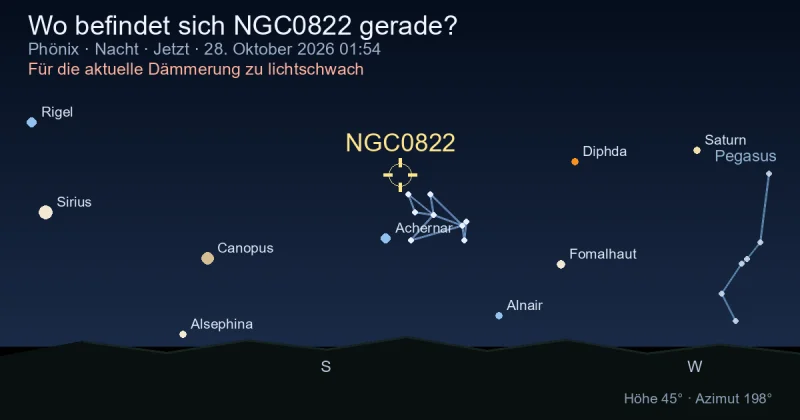 Wo befindet sich NGC0822 gerade?