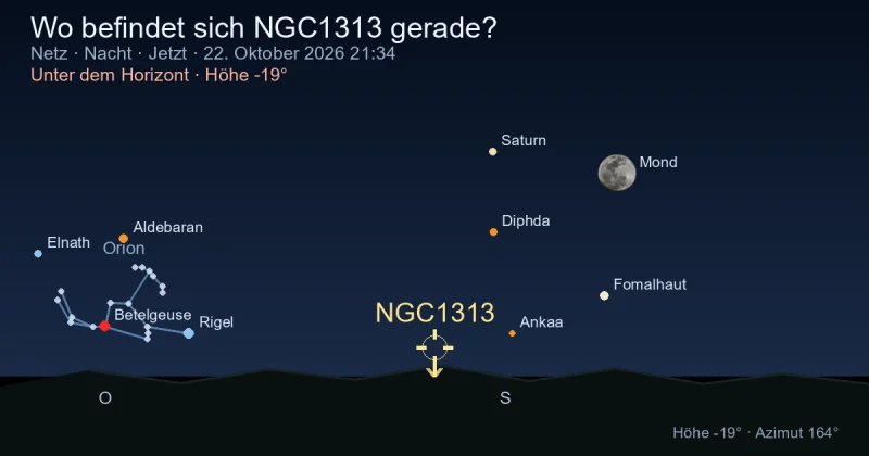 Wo befindet sich NGC1313 gerade?