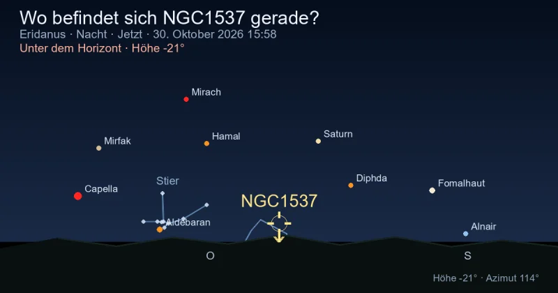 Wo befindet sich NGC1537 gerade?